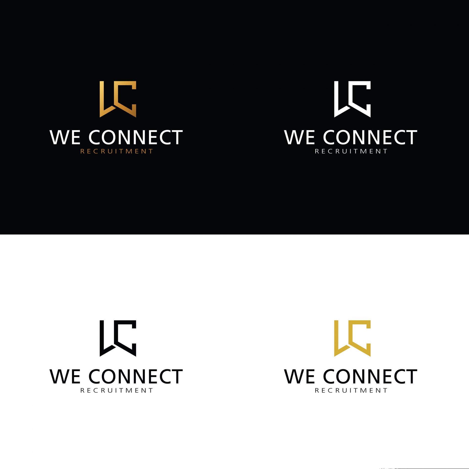 We Connect complete logo variations designed by Hybrid Design Studio, Nigeria